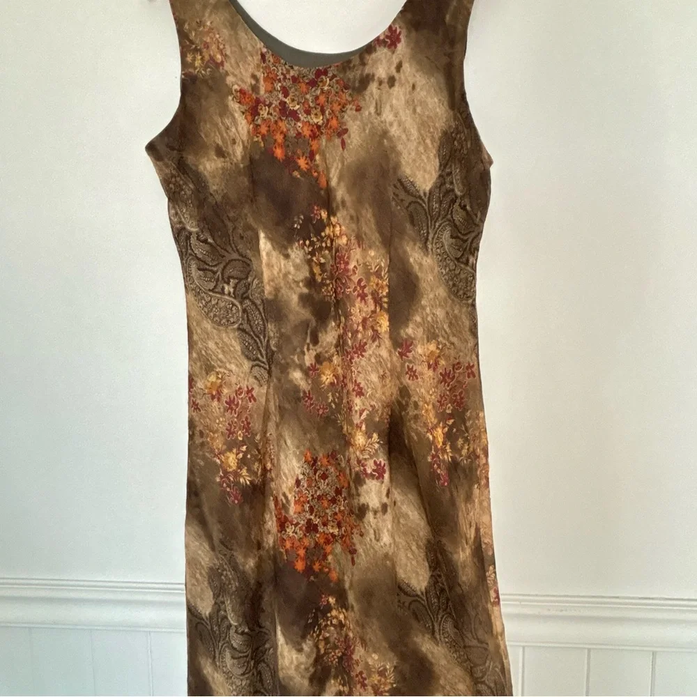 Vintage Y2K Floral Paisley Green Dress Size 16 Whimsycal Fairy Romantic * D49 - Picture 9 of 14
